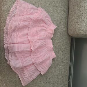 Pink ruffled skirt